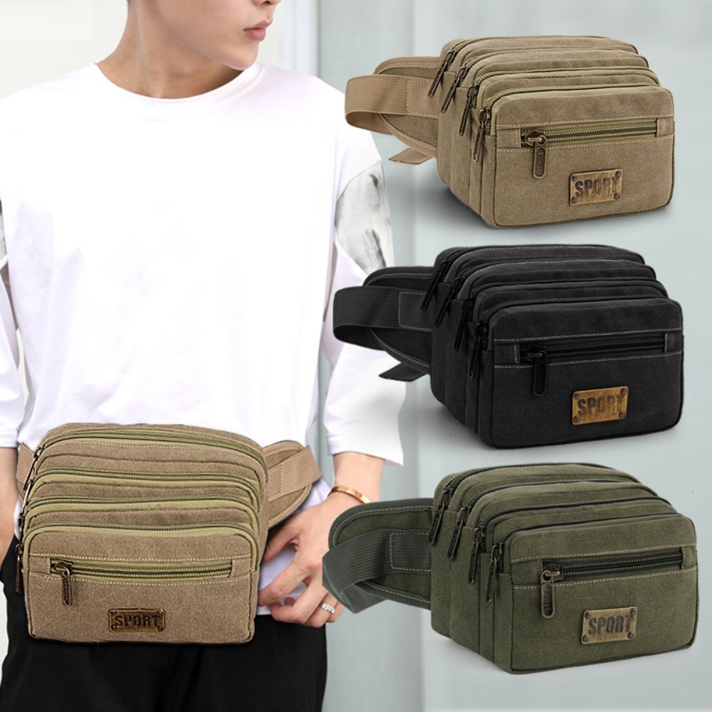 Running Gear Organizer - Handige canvas heuptassen Meerdere zakken Multifunctionele