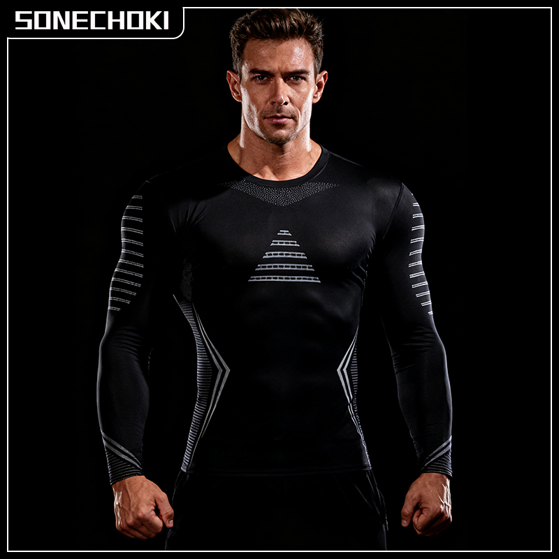Running Gear Winter - Compressie hardloopshirt heren sneldrogende sportkleding met