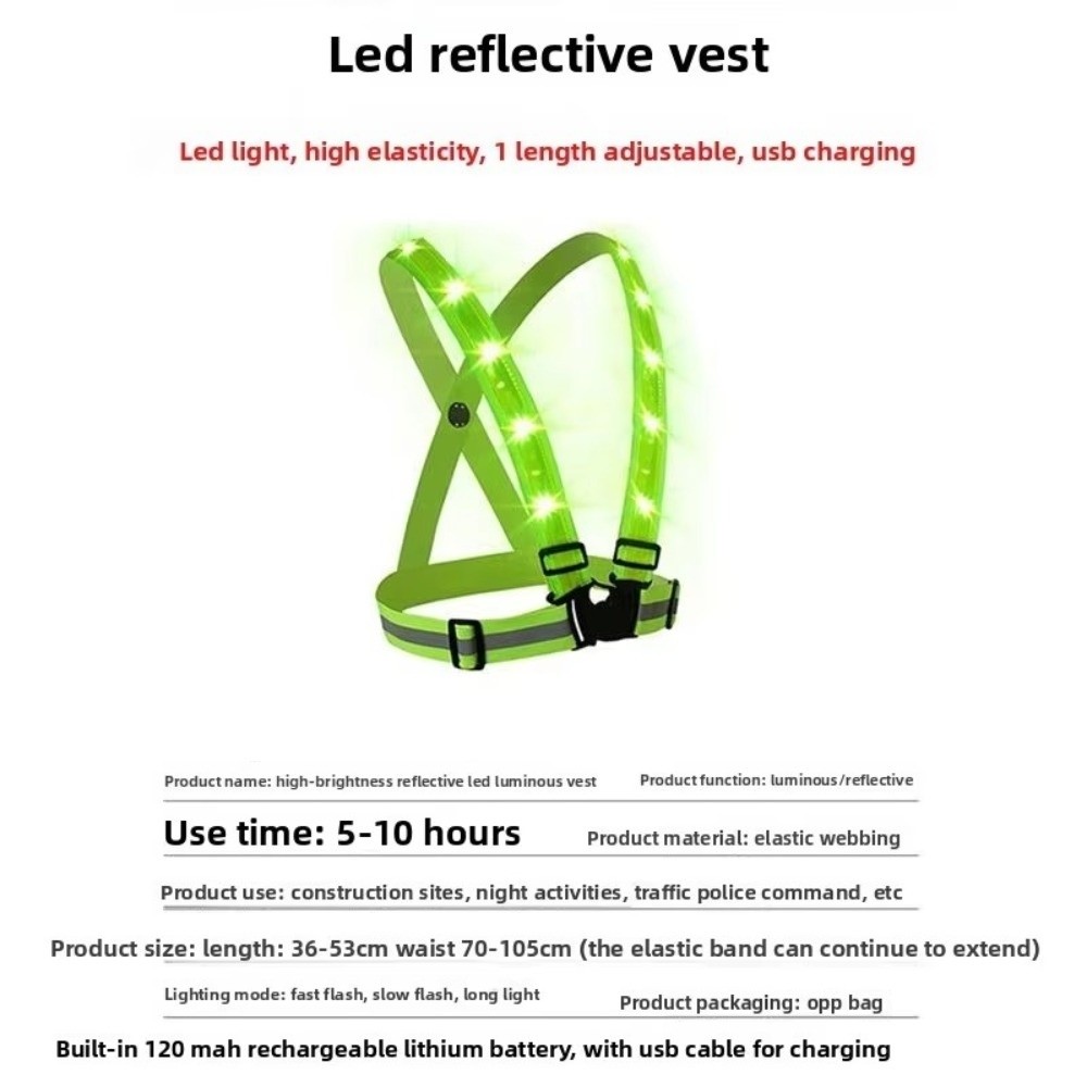 Nieuw polyester LED veiligheid - Running Gear Green recensie en prijs